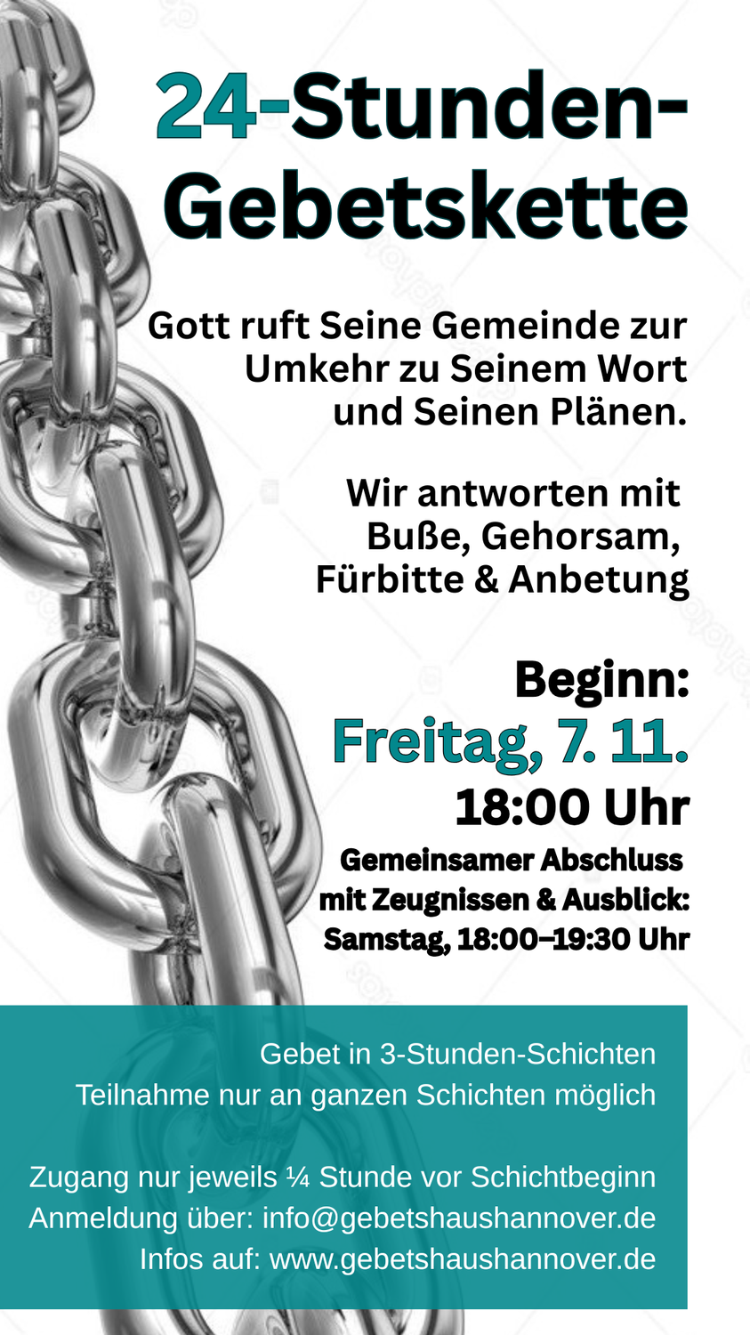 24-Stunden Gebets-Kette im Gebetshaus Hannover